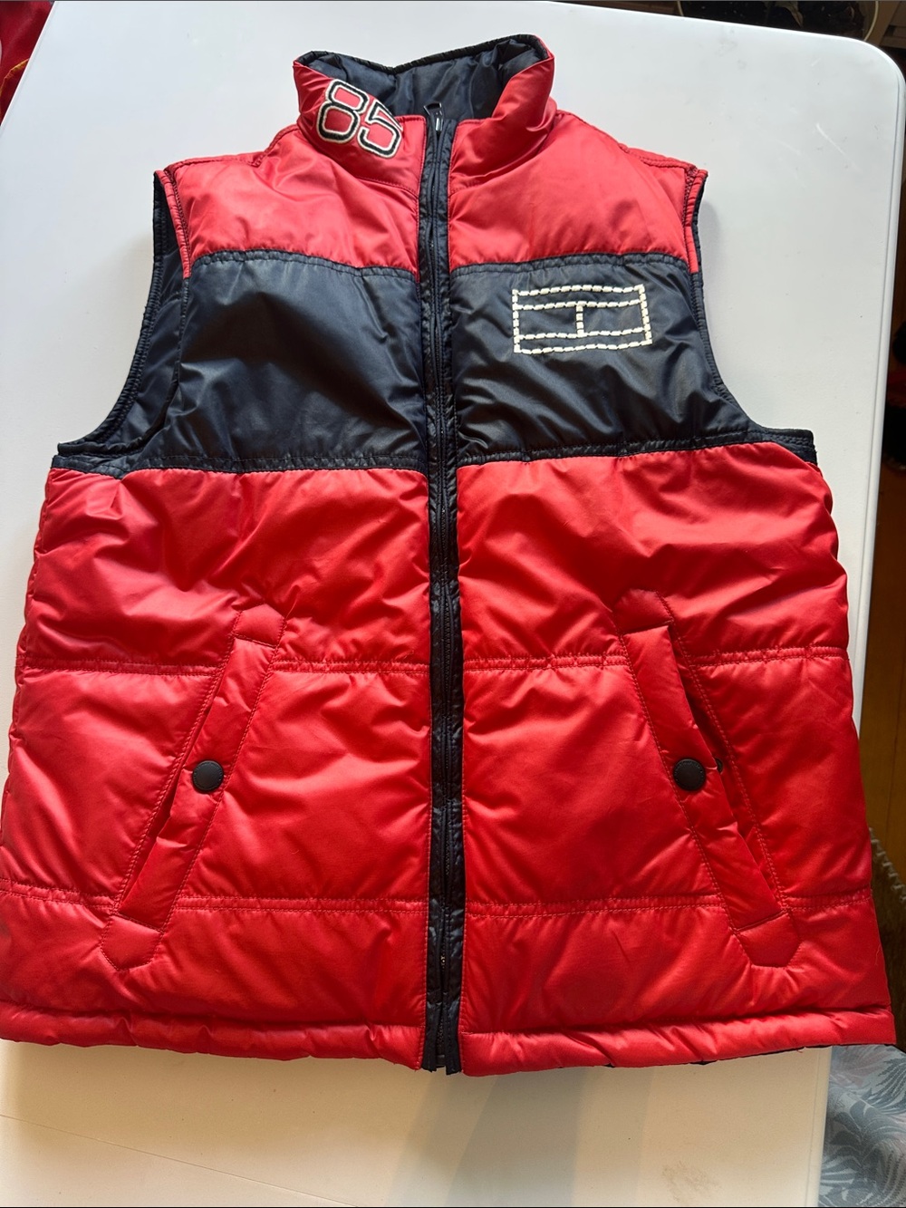 Tommy Hilfiger Red and Blue reversible Puffer Vest